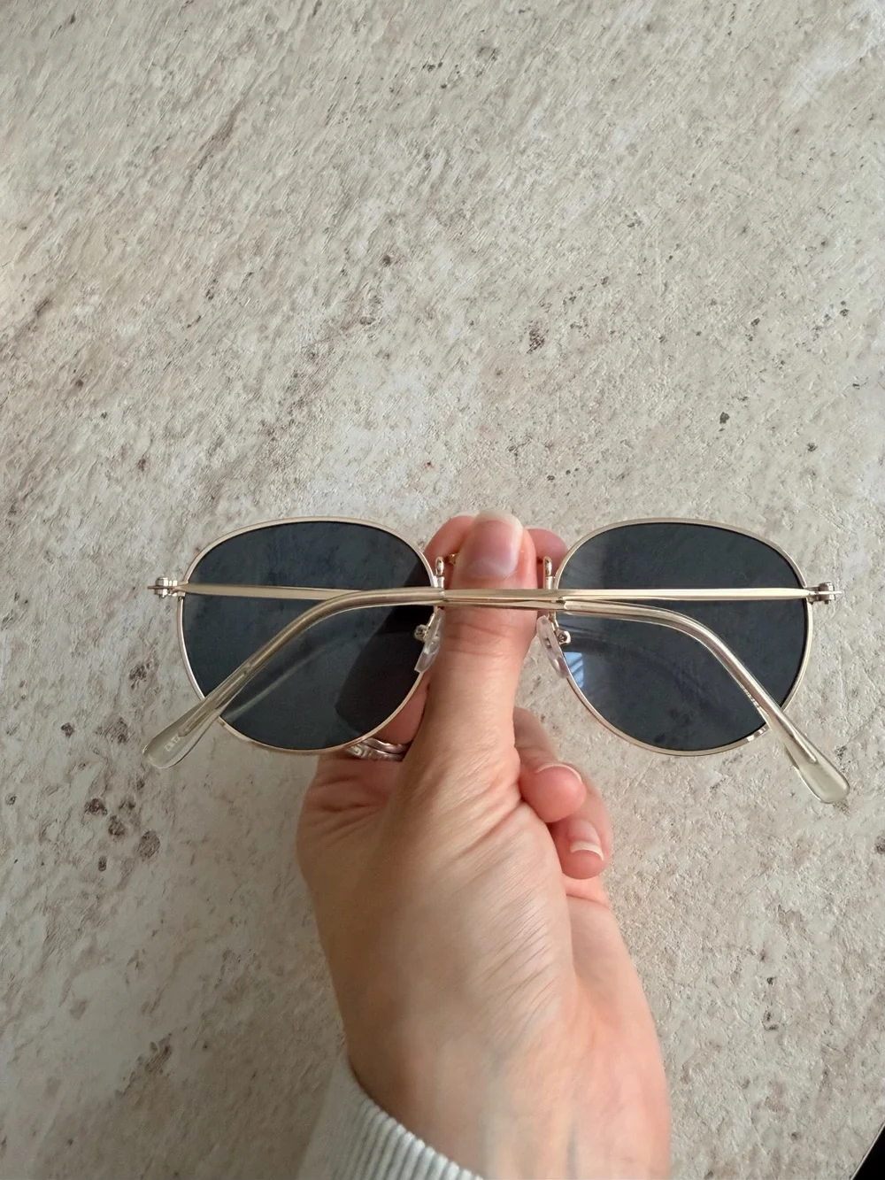 EUC Gold Frame Black Lens Sunglasses
